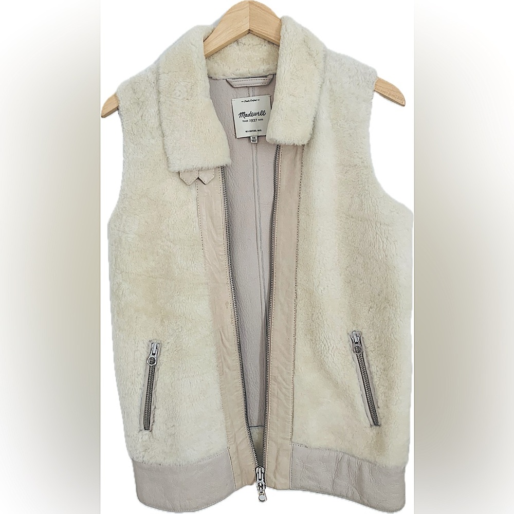 Madewell Sheep Shearling and Leather Vest